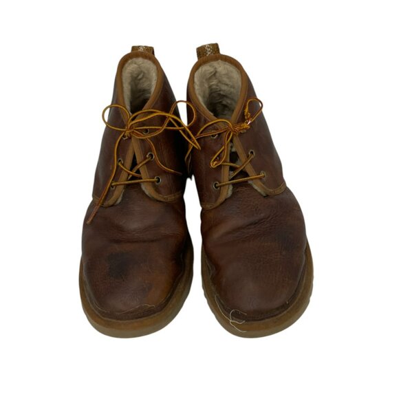 Ugg Neumel Men's Brown Lace Up Round Toe Leather Fur Lining Chukka Boots Size 11 - Picture 2 of 9